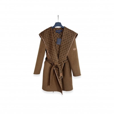 LOUIS VUITTON HOODED WRAP COAT 1A4PEA